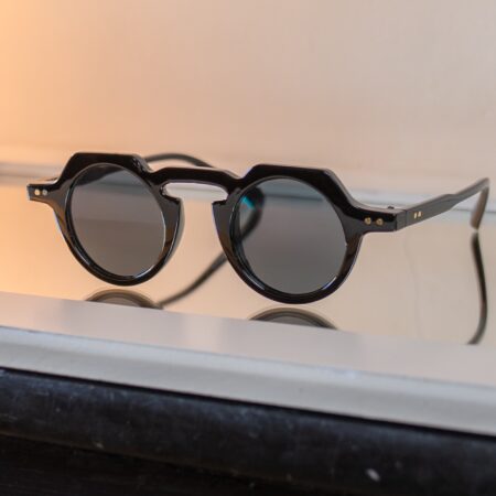 French Crown Panto Glossy Black VOP Sunglasses