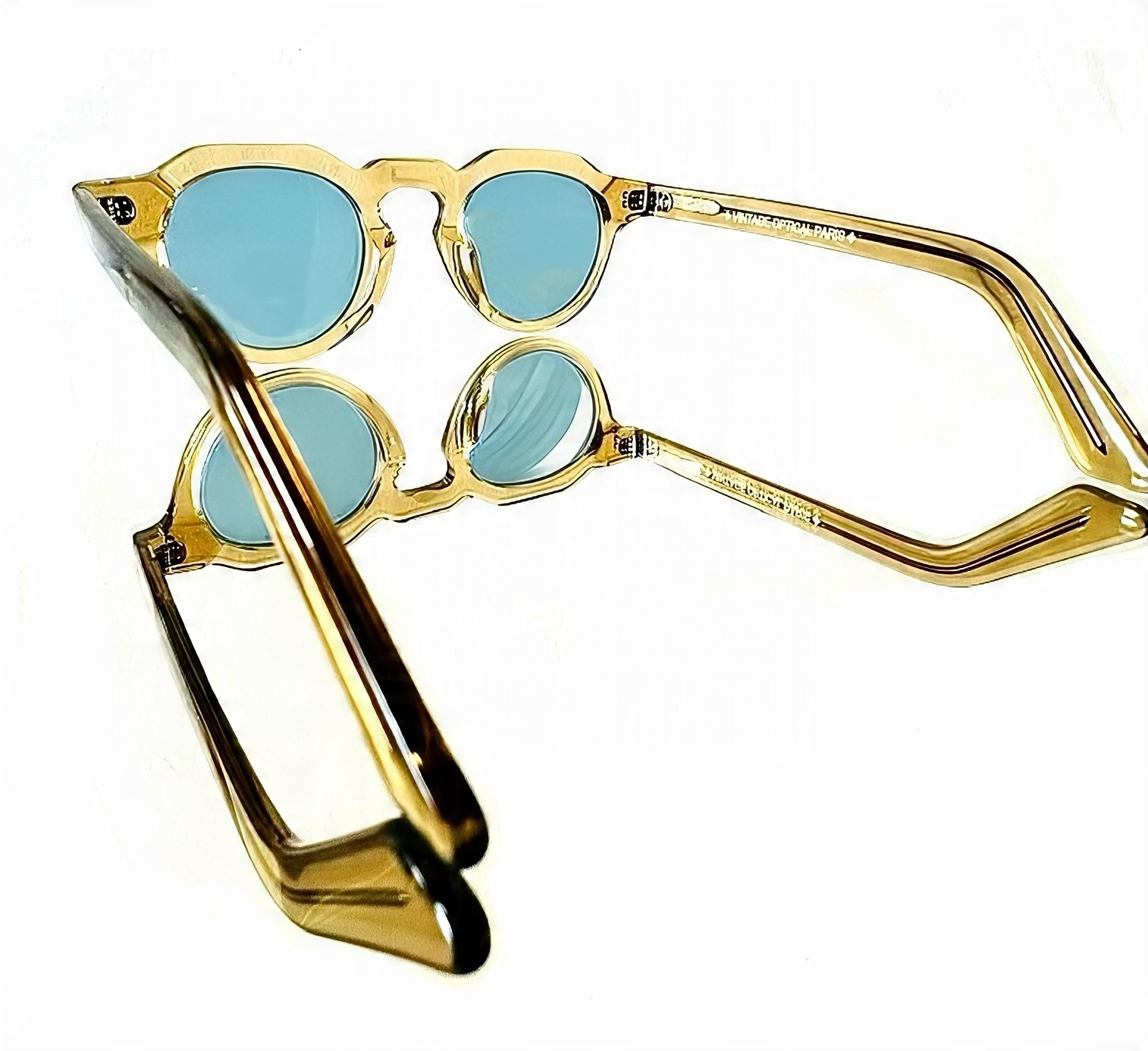 Crown Panto CHAMPAGNE BLUE Vintage Optical Paris